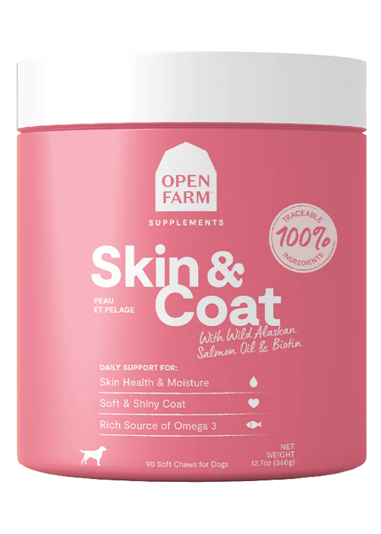 Open Farm Skin and Coat Supplement Chews - 90 ct