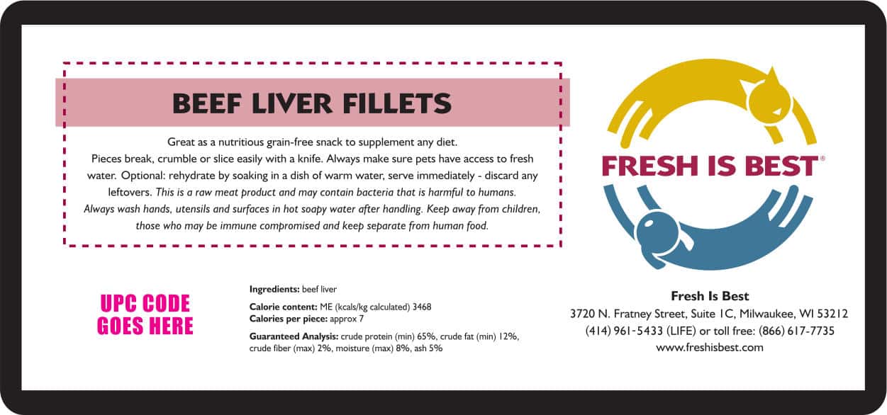 Beef Liver Fillets 3.5 oz